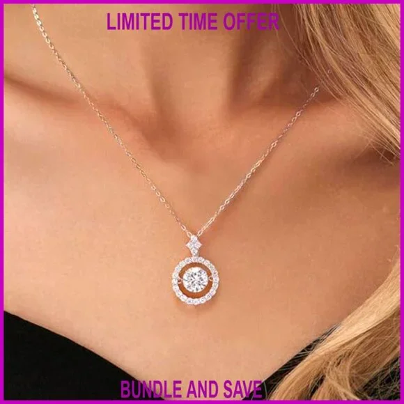 Moissanite Floating Pendant Necklace 925 Sterling Silver 1 Carat GRA Certified